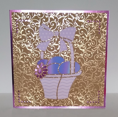 EASTER BASKET SQUARE CARD by Roseanna Miles