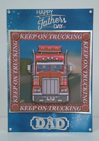3 Red keep on trucking card front/toppers by Roseanna Miles