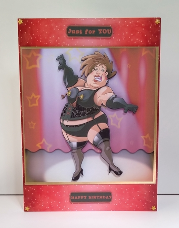 Burlesque Dudess 8x8 Quick Card by Roseanna Miles