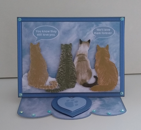 Cat angels Pet Sympathy Easel Card Mini Kit with envelope by Roseanna Miles