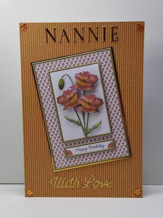 Lovely Poppies Birthday Topper (Card One) by Roseanna Miles