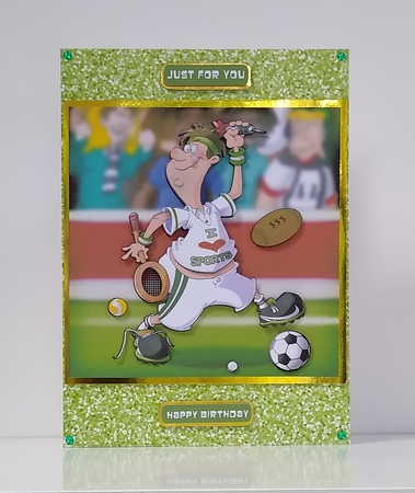 Super Sports Dude (White Kit) 8x8 Quick Card by Roseanna Miles