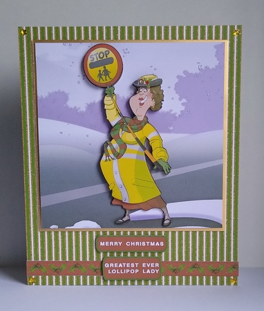 Christmas Lollipop Lady Dudess 7x7 Quick Card by Roseanna Miles
