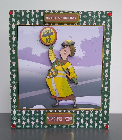 Christmas Lollipop Lady Dudess 7x7 Quick Card by Roseanna Miles