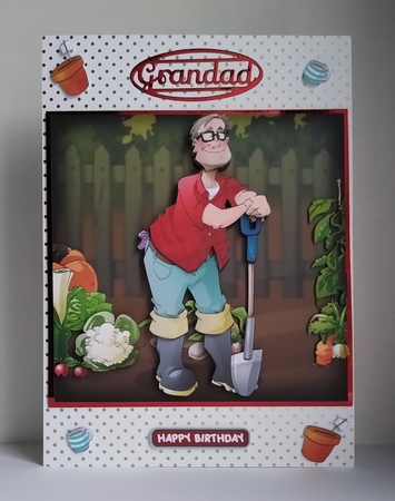 Gardening/Allotment Dude Glasses 8x8 Quick Card by Roseanna Miles