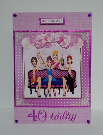 Girls Night Out Decoupage 7x7ins Topper 1 by Roseanna Miles