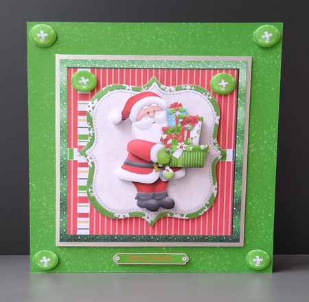 Santa with gifts 6x6 by Roseanna Miles