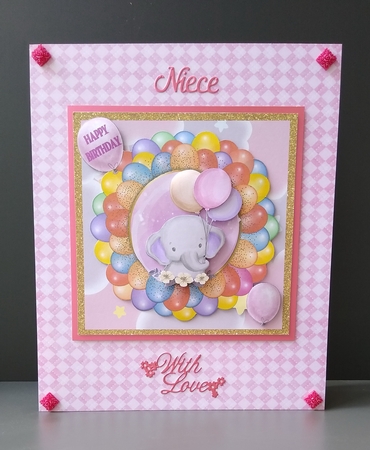 Elephant and balloons by Roseanna Miles