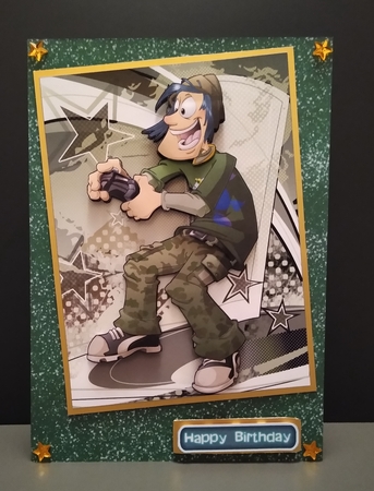 Console Gamer Dude Green by Roseanna Miles