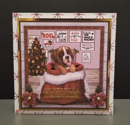 CHRISTMAS PUPPY - BOXER - quick card by Roseanna Miles