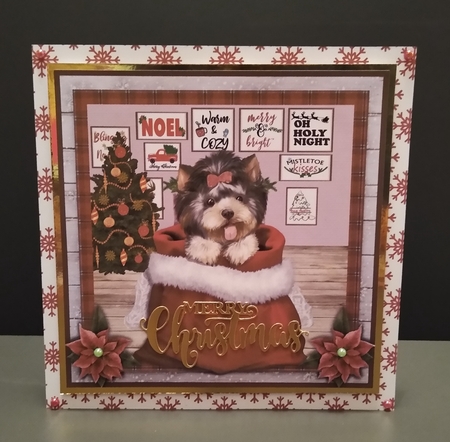 CHRISTMAS PUPPY - YORKIE 1 - quick card by Roseanna Miles