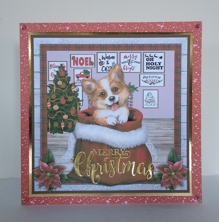 CHRISTMAS PUPPY - CORGI - quick card by Roseanna Miles