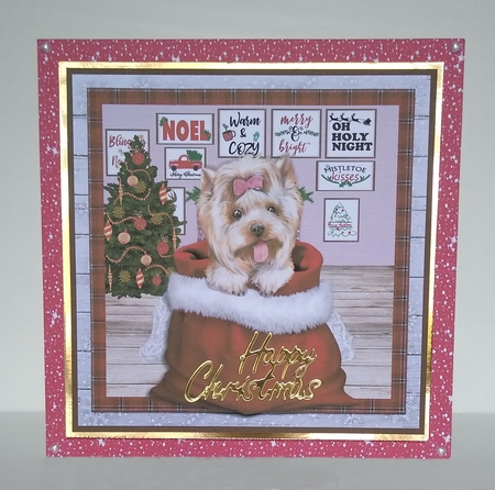 CHRISTMAS PUPPY - YORKIE 2 - quick card by Roseanna Miles