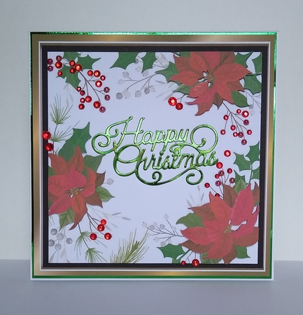 red poinsettias card front/insert 8x8 frame by Roseanna Miles