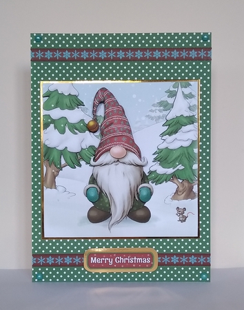 Alfred the Christmas Gnome 7x7 Quick Card by Roseanna Miles