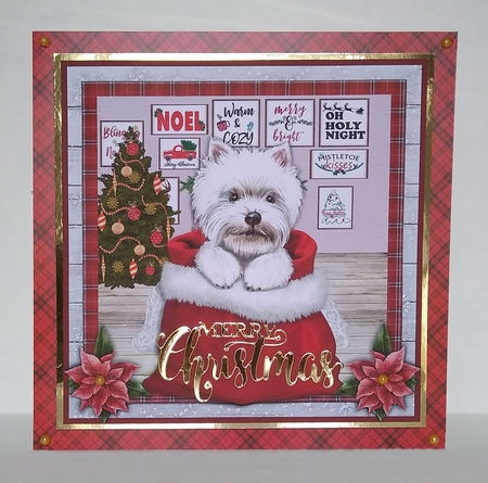 CHRISTMAS WESTIE quick card by Roseanna Miles