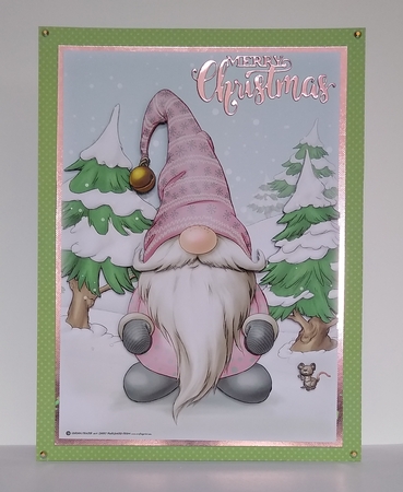 Alfred the Christmas Gnome Pink A4 by Roseanna Miles