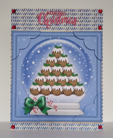 Christmas Puddings - 8 x 8 Scalloped Corner Topper  by Roseanna Miles
