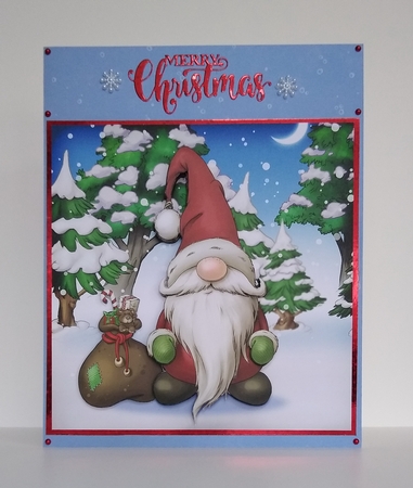 Alfred the Christmas Gnome 8x8 Santa Quick Card by Roseanna Miles