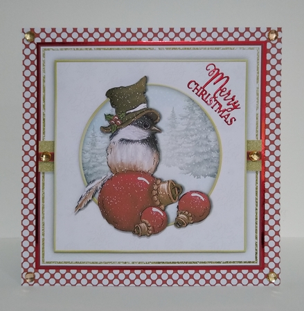 Bird sat on a Bauble by Roseanna Miles