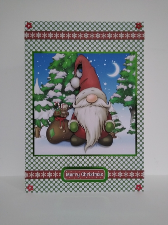 Alfred the Christmas Gnome Santa 7x7 Quick Card by Roseanna Miles