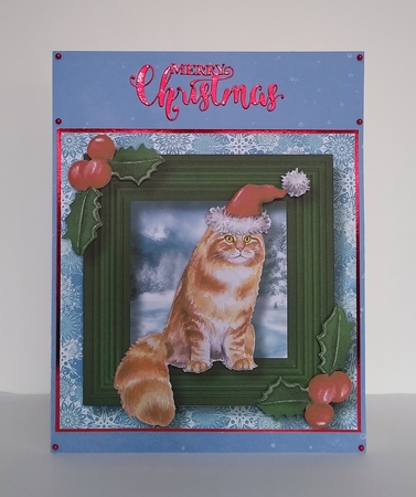 Meowy Christmas Cat - Maine Coon by Roseanna Miles