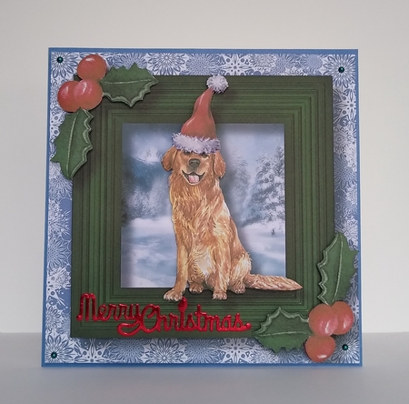 Merry Woofmas Dog - Golden Retriever by Roseanna Miles