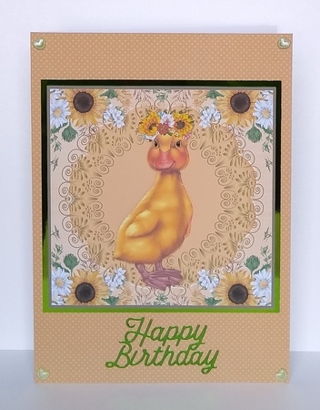 3 floral duck card front/toppers by Roseanna Miles