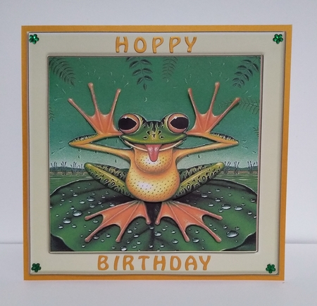 Funny Crazy frog 8x8 card front by Roseanna Miles