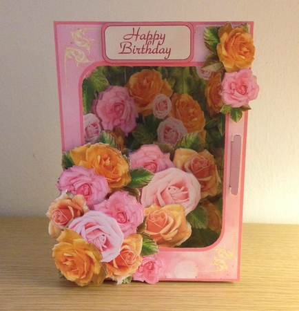 3D Corner Card Kit - Roses Peach Melba by Roseanna Miles