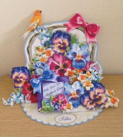Giant Easel Tableau 3D Card Kit - Watercolour Pansies by Roseanna Miles