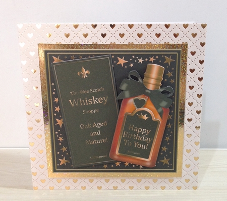 Birthday Whisky Quick Card with 3D Decoupage by Roseanna Miles