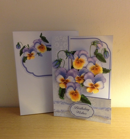 Flower Boxes 3D Card Kit - Blue Pansies by Roseanna Miles