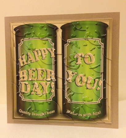 8 x 8 Happy Beerday Cans of Beer Kit with Scalloped Corners by Roseanna Miles