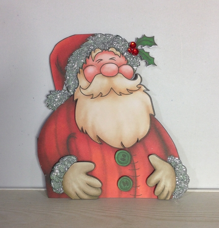 Santa Shaped Double Sided Card by Roseanna Miles