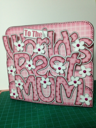 3D World's Best Mum Flowers Pop Out Word Card Kit by Roseanna Miles