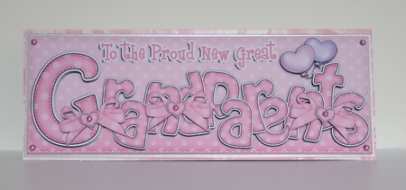 Large Dl New Great Grandparents Felties Card & 3D Decoupage by Roseanna Miles