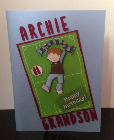 Football Supporter Happy Birthday Quick Card (claret Blue) by Roseanna Miles