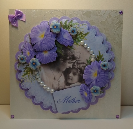 Ladies & Lace - Card Front/topper Mini Kit - Lavender Rose by Roseanna Miles