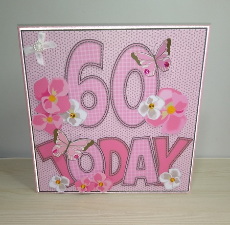 'any Age' with Pink Flowers & Butterflies Card Kit by Roseanna Miles