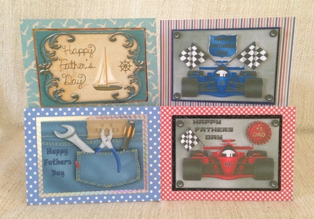 4 x A6 Size Fathers Day Toppers by Roseanna Miles