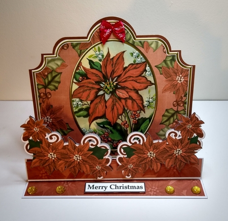 Christmas Red Poinsettia 3D Easel Card Mini Kit by Roseanna Miles