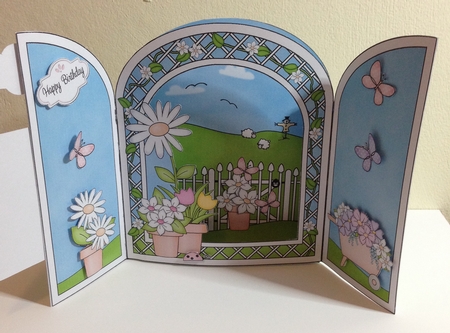 3D Gardening Pop Out Gatefold Card Kit by Roseanna Miles