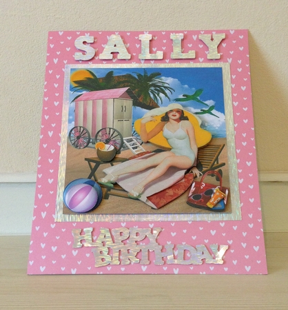 Beach Pin Up Topper with Decoupage by Roseanna Miles