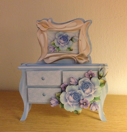 Flower Chest 3D Shelf Card Mini-kit - Bluerose by Roseanna Miles