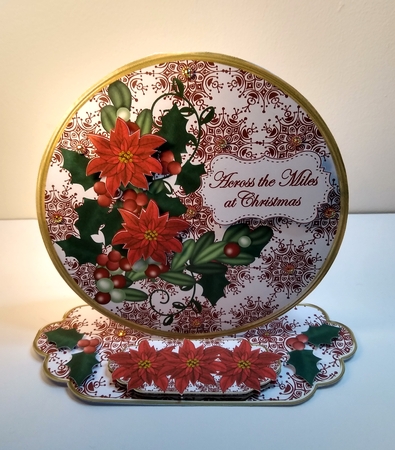 Red Poinsettia Across Miles Circle Easel Card m Kit by Roseanna Miles