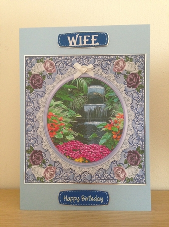 Lovely Waterfall and Roses  by Roseanna Miles