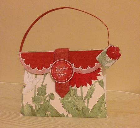 Red Dahlias Just for You Drape Bag Card Mini Kit by Roseanna Miles
