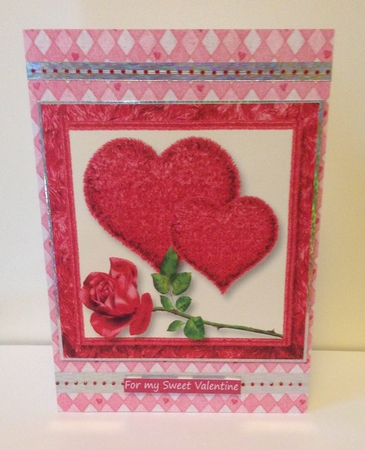 Fluffy Red Hearts Valentine 8x8 by Roseanna Miles