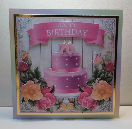 70TH BIRTHDAY CAKE & FLOWERS by Roseanna Miles